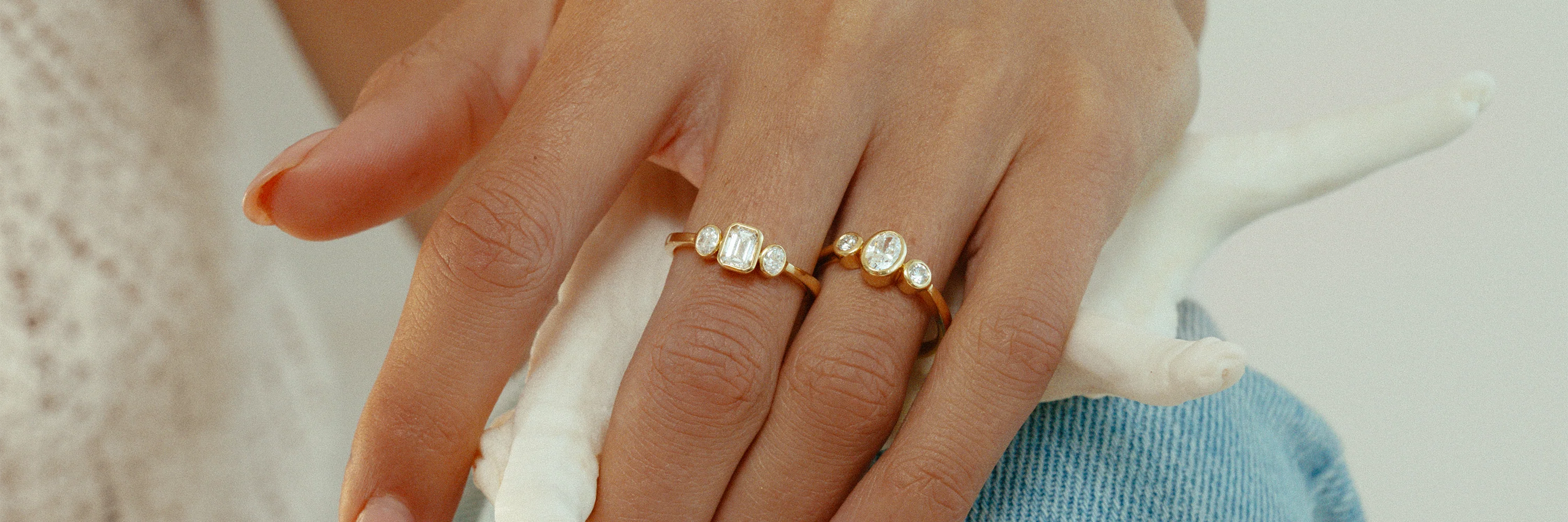 Driesteens ringen van Aurore Jewelry
