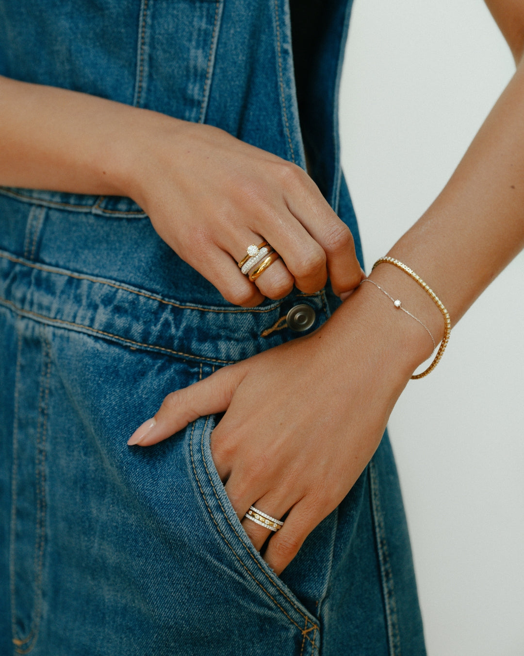 Armband Olivia 0,15 crt. witgoud