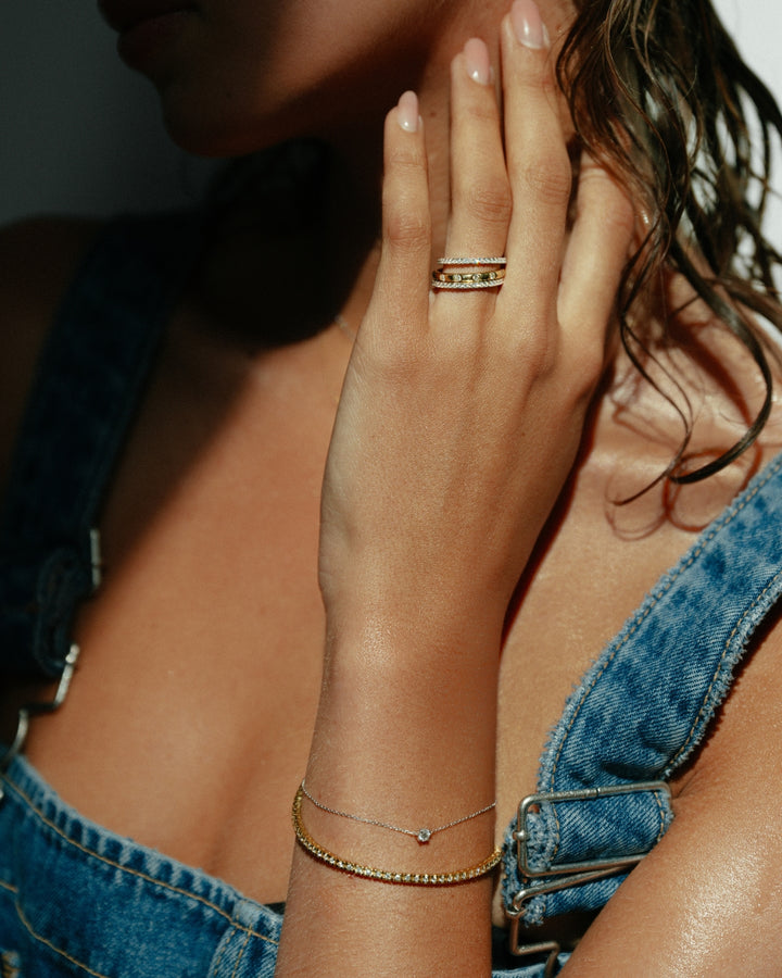Armband Olivia 0,15 crt. witgoud