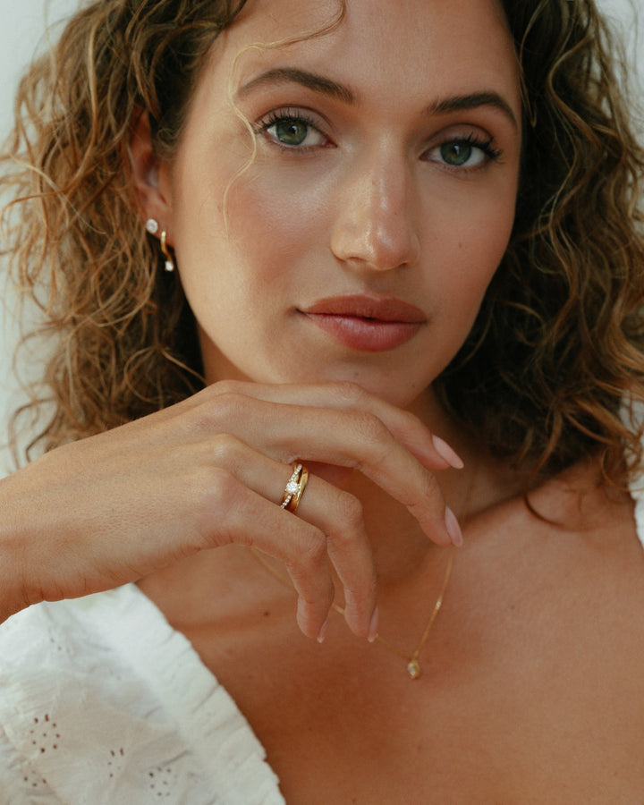 Trouwring Bowie geelgoud 3mm