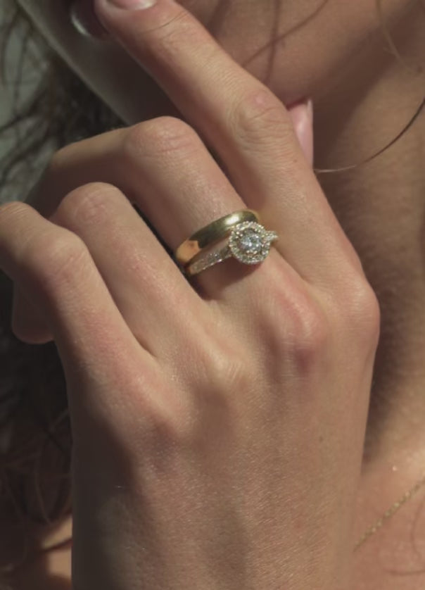 Ring Emma royal 1,00 crt. geelgoud